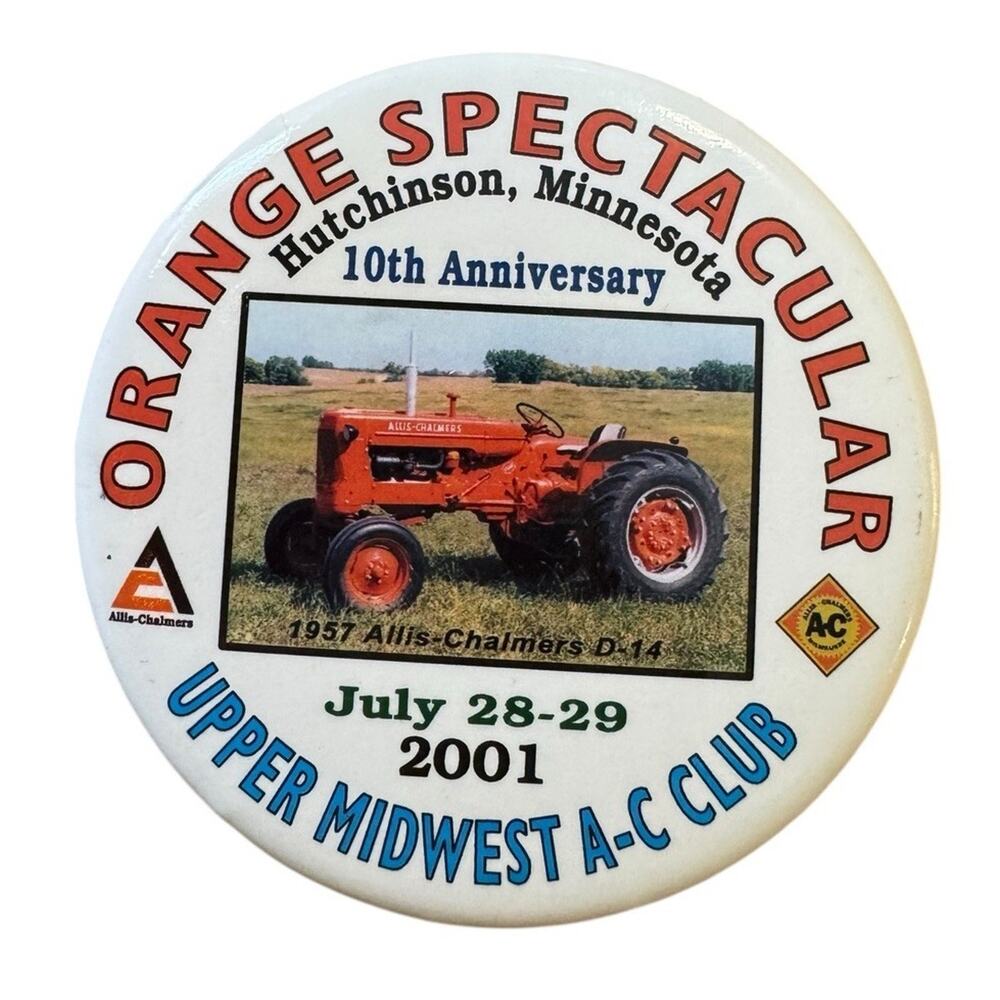 Orange Spectacular Upper Midwest A-C Club 200110th Anniversary MN 2001 Button